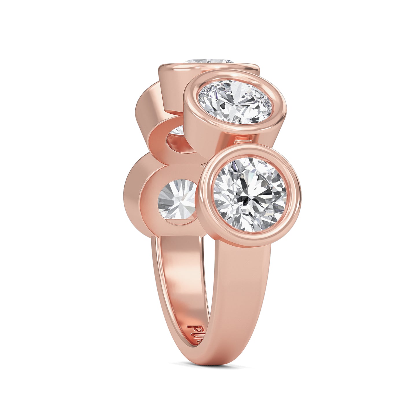 Kaelyn Round cut lab grown diamond Bezel Eternity band Rose Gold Ring for women - elegant and sustainable jewelry by Wenoor