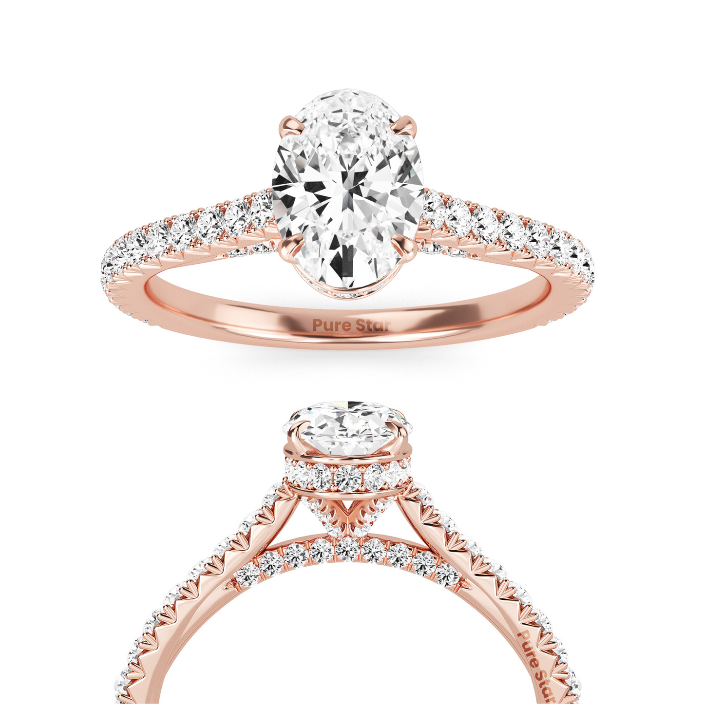 Modern oval diamond ring with a minimalist bezel setting, highlighting the stone's clean lines and fiery brilliance.