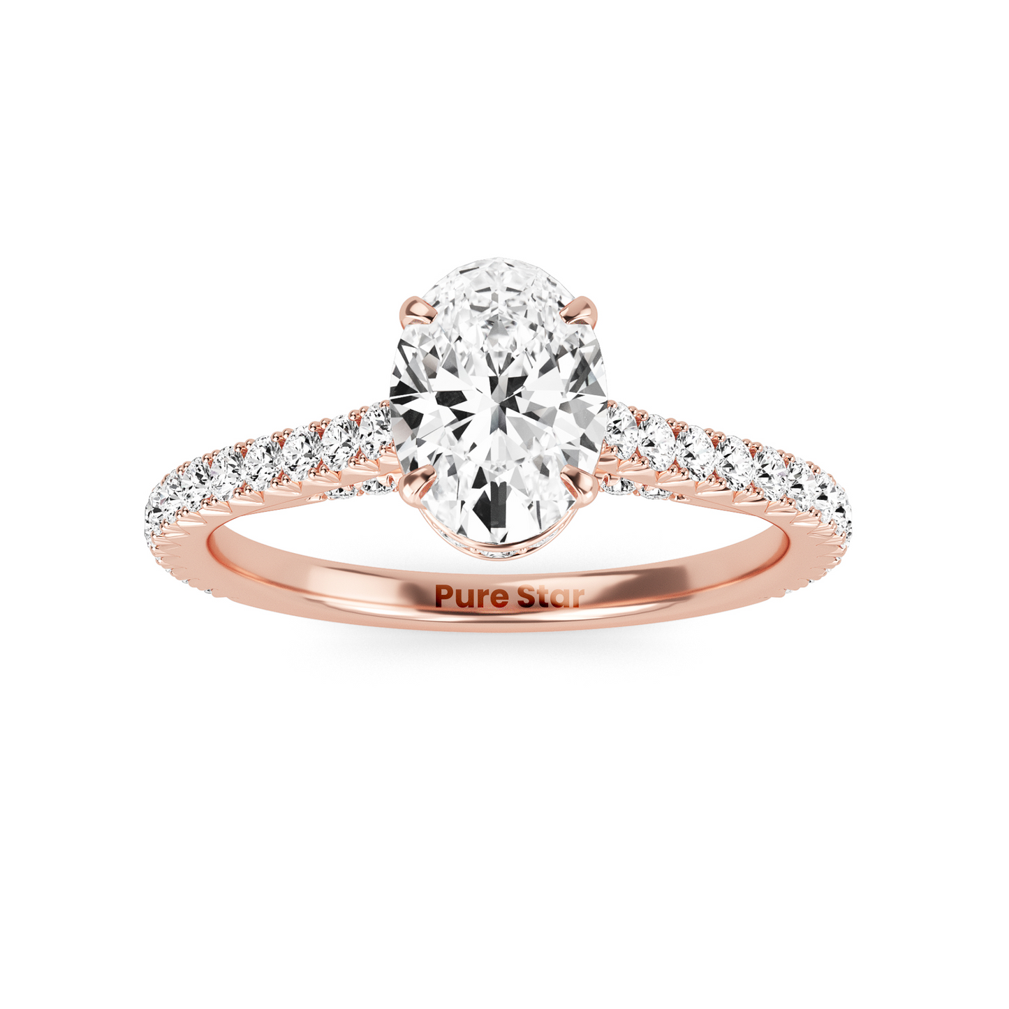 Modern oval diamond ring with a minimalist bezel setting, highlighting the stone's clean lines and fiery brilliance.