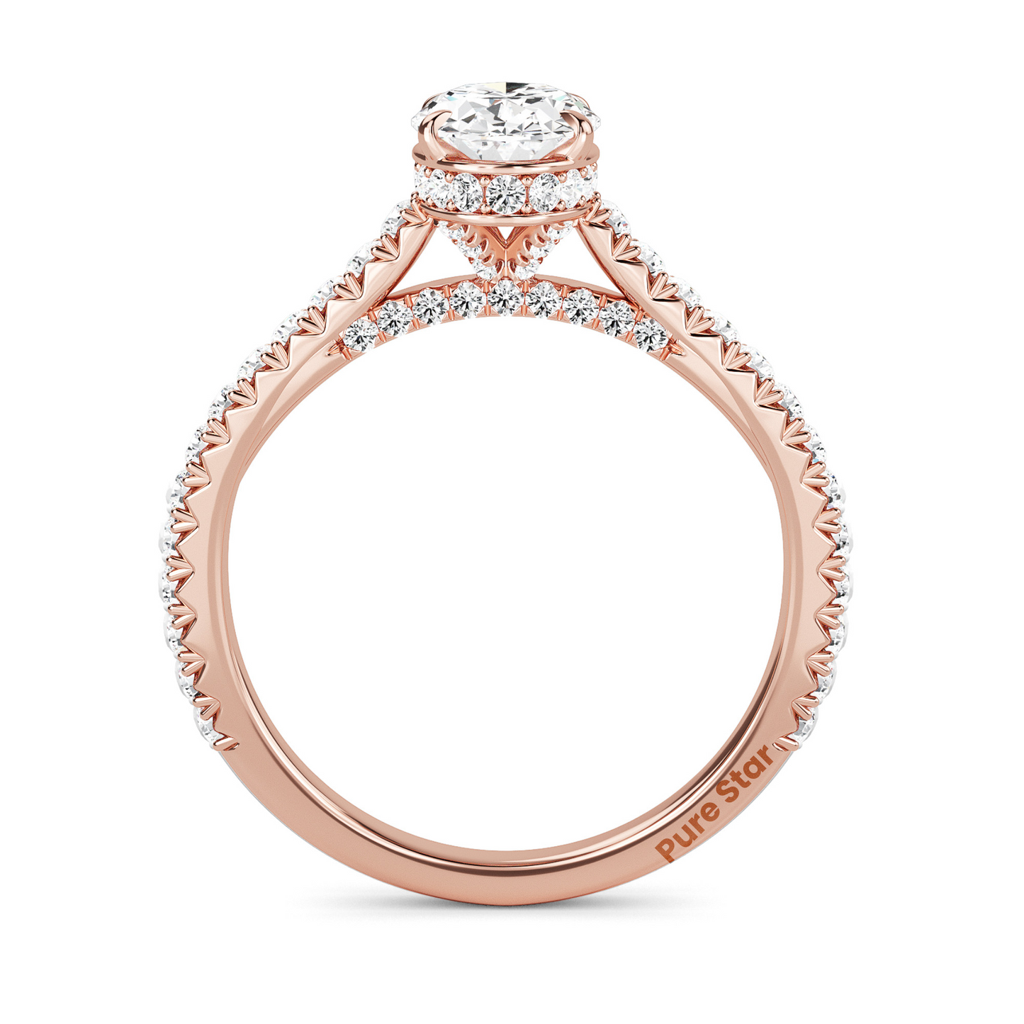 Modern oval diamond ring with a minimalist bezel setting, highlighting the stone's clean lines and fiery brilliance.