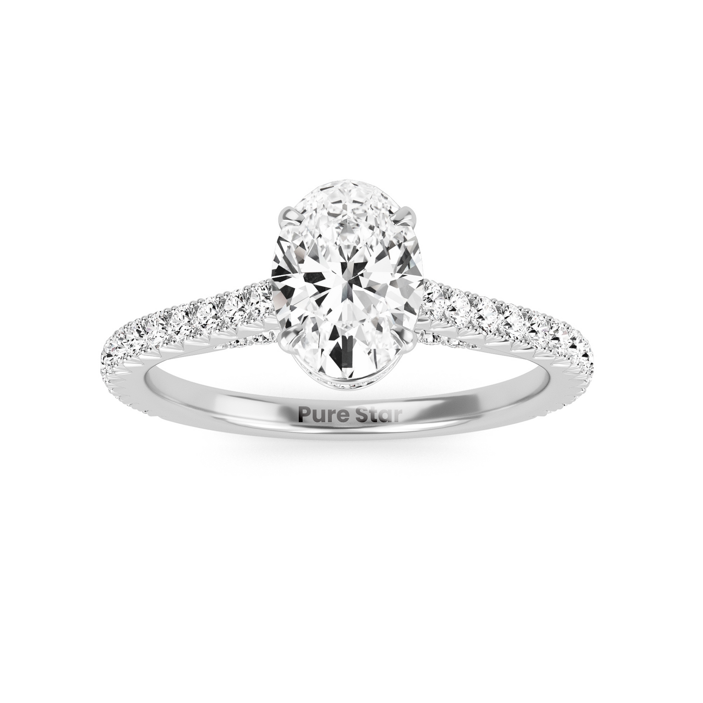 Modern oval diamond ring with a minimalist bezel setting, highlighting the stone's clean lines and fiery brilliance.