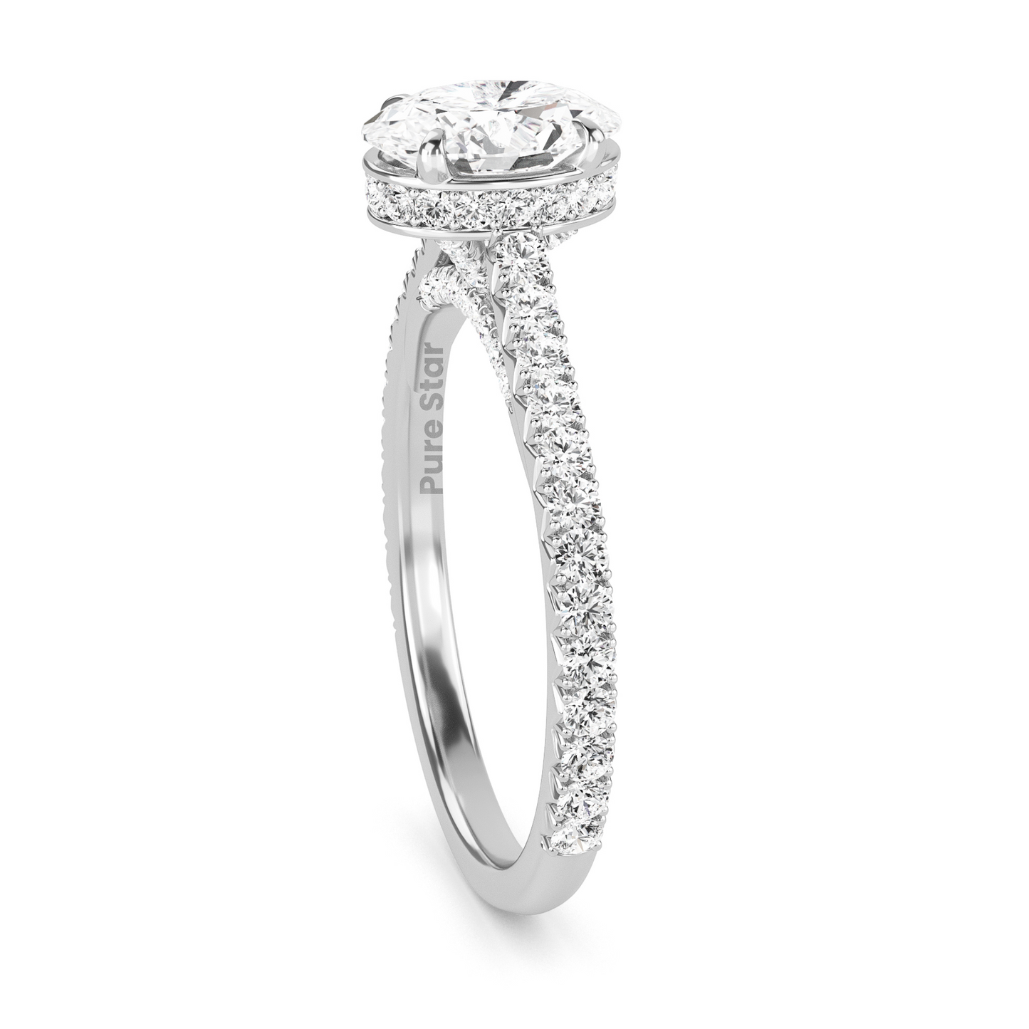 Modern oval diamond ring with a minimalist bezel setting, highlighting the stone's clean lines and fiery brilliance.