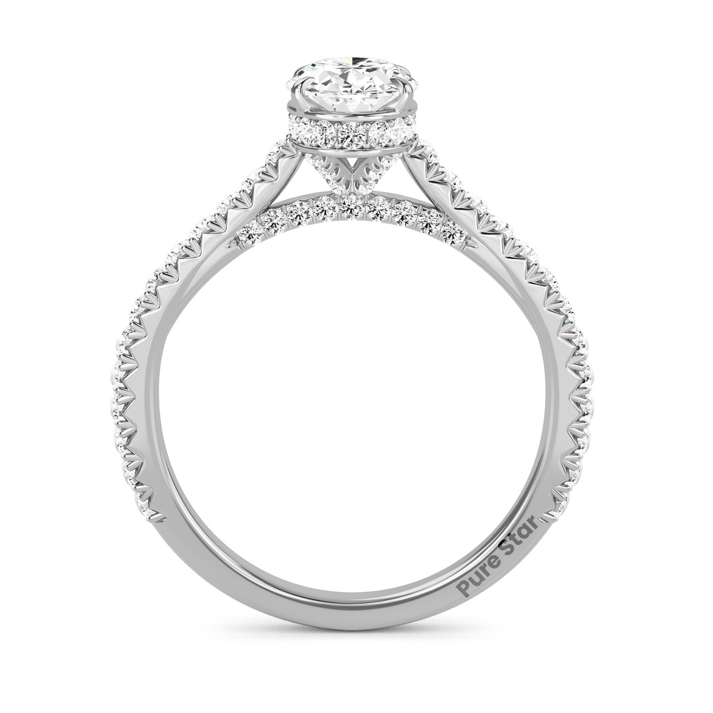 Modern oval diamond ring with a minimalist bezel setting, highlighting the stone's clean lines and fiery brilliance.