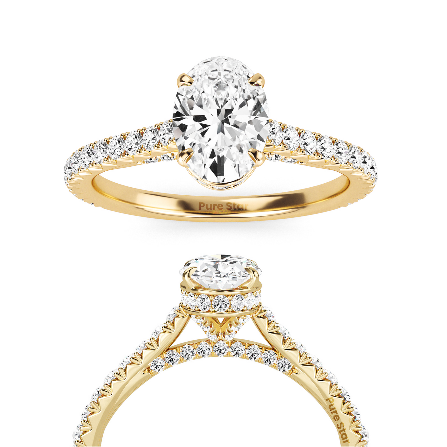 Modern oval diamond ring with a minimalist bezel setting, highlighting the stone's clean lines and fiery brilliance.