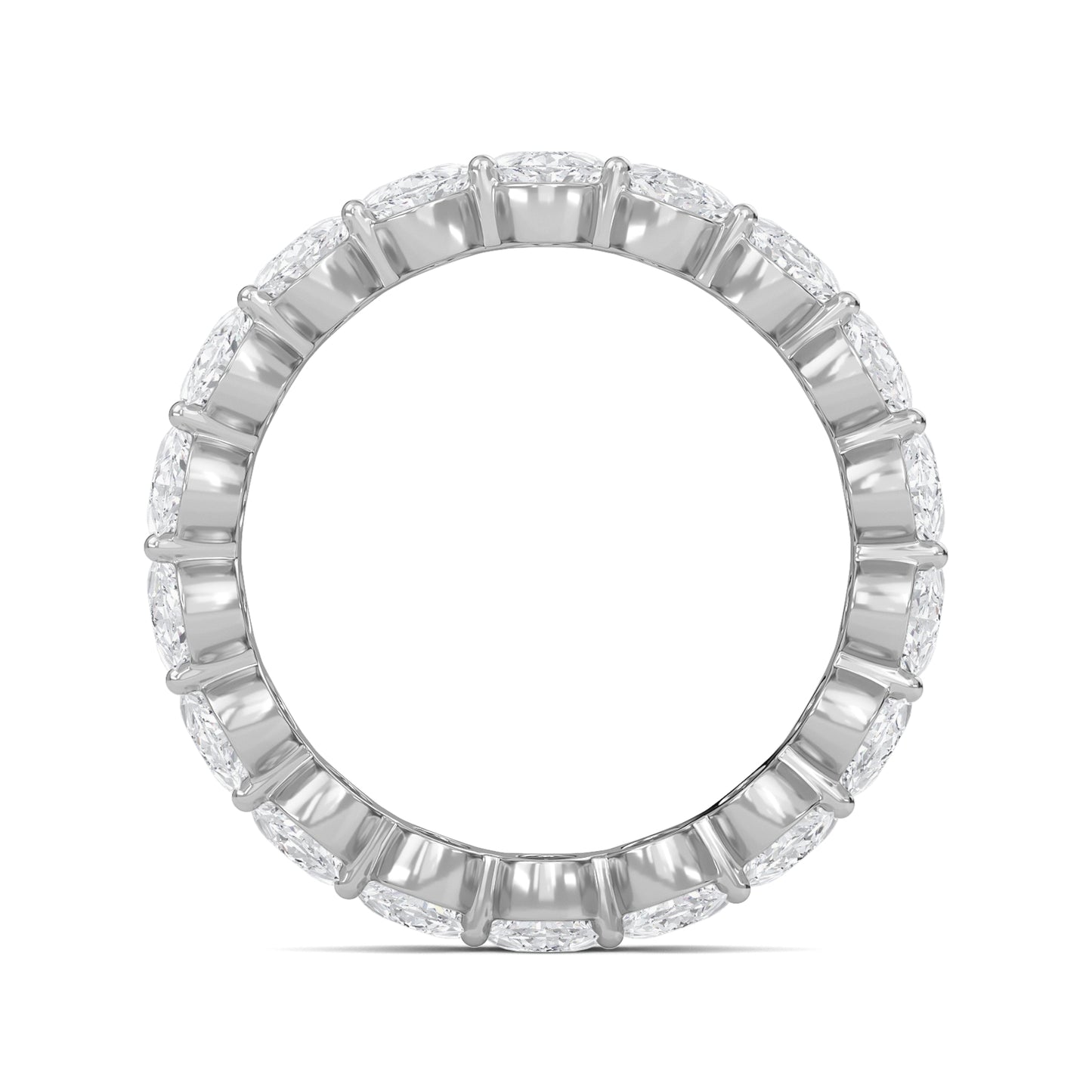 Susan Oval cut lab grown diamond Shared Prong Eternity band White Gold ring for women - elegant and sustainable jewelry by Wenoor