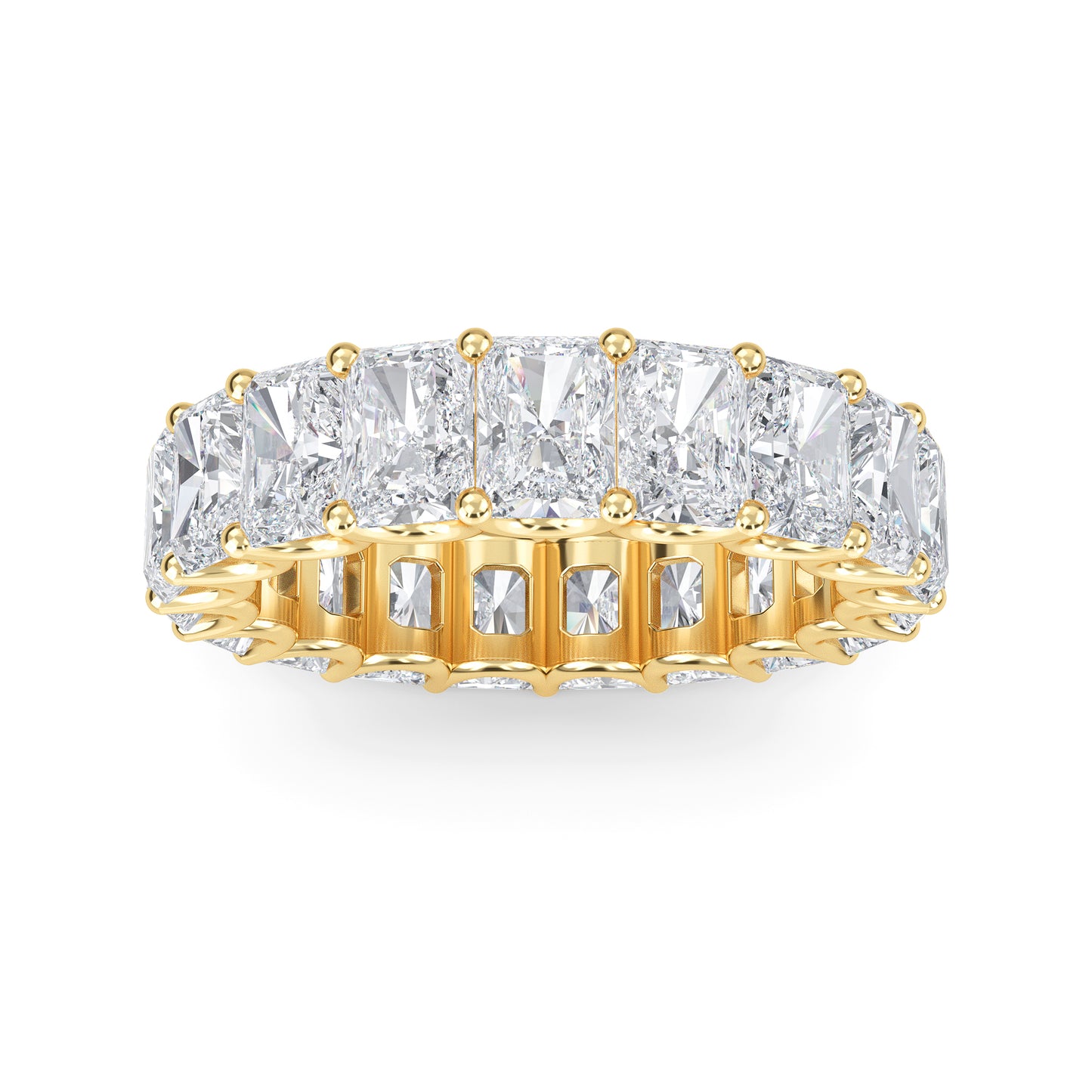 Finley Radiant cut lab-grown diamond U Prong eternity White Gold band ring for women - elegant and sustainable jewelry by Wenoor