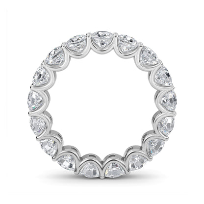 Amiri Cushion cut lab grown diamond U Prong Eternity band White Gold ring for women - elegant and sustainable jewelry by Wenoor