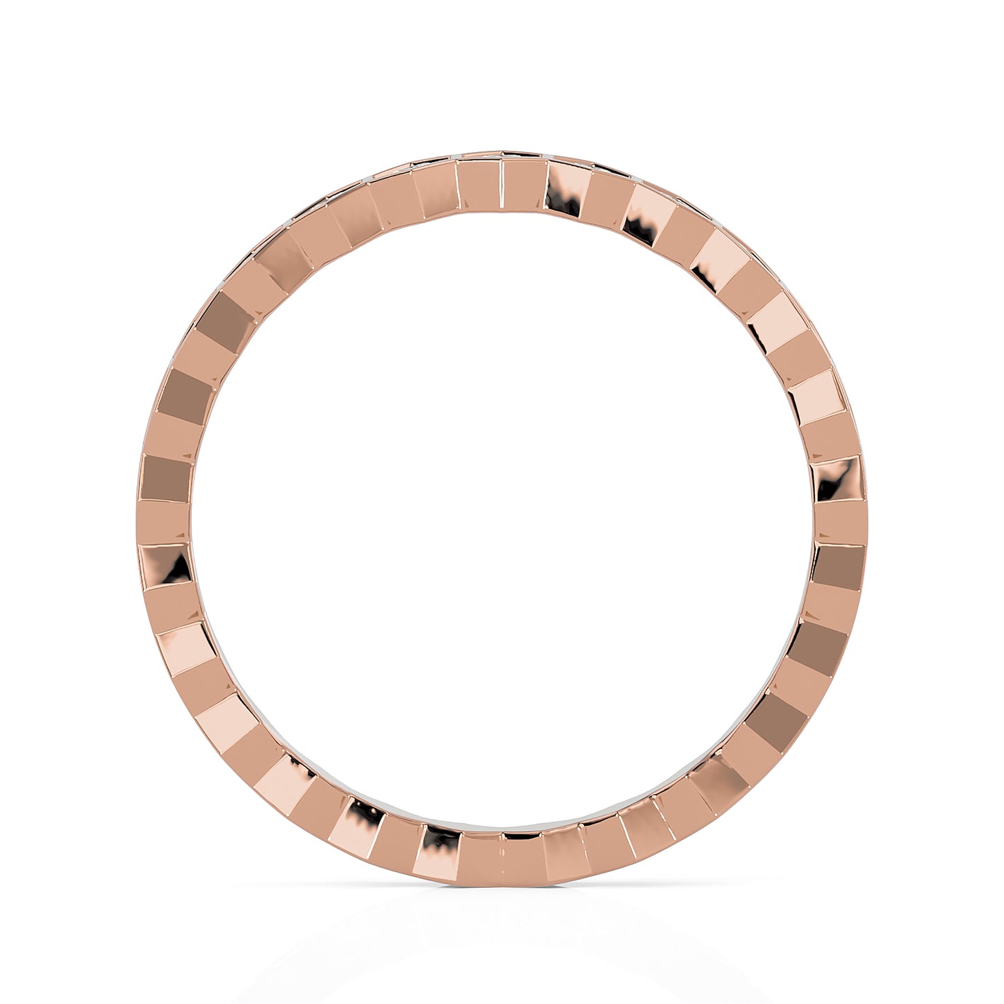 Andi Round cut lab grown diamond Bezel Stackable Eternity band Rose Gold ring for women - elegant and sustainable jewelry by Wenoor