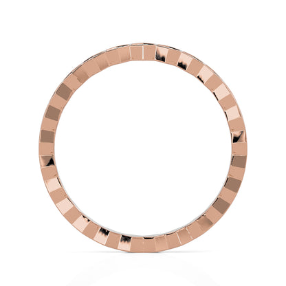 Andi Round cut lab grown diamond Bezel Stackable Eternity band Rose Gold ring for women - elegant and sustainable jewelry by Wenoor