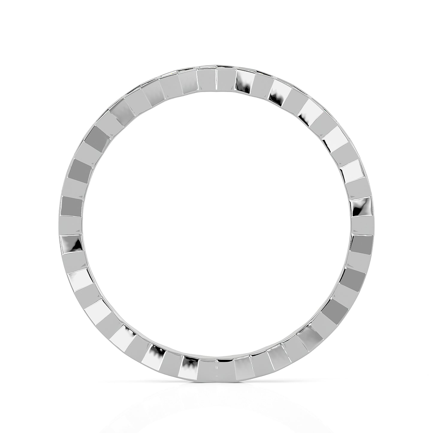 Andi Round cut lab grown diamond Bezel Stackable Eternity band White Gold ring for women - elegant and sustainable jewelry by Wenoor