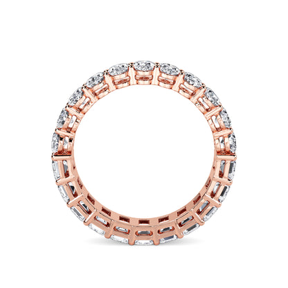 Aviva Half Oval & Emerald cut lab grown diamond Gallery Eternity band Rose Gold ring for women - elegant and sustainable jewelry by Wenoor