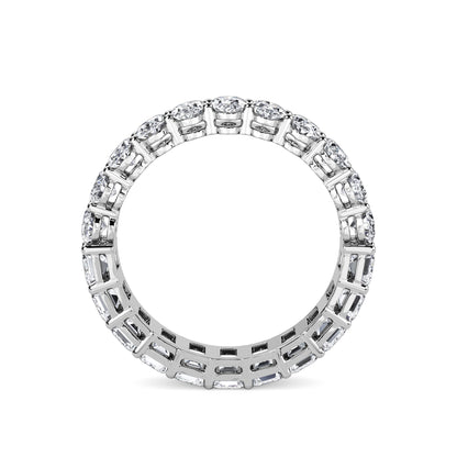 Aviva Half Oval & Emerald cut lab grown diamond Gallery Eternity band White Gold ring for women - elegant and sustainable jewelry by Wenoor