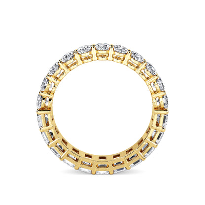 Aviva Half Oval & Emerald cut lab grown diamond Gallery Eternity band Yellow Gold ring for women - elegant and sustainable jewelry by Wenoor