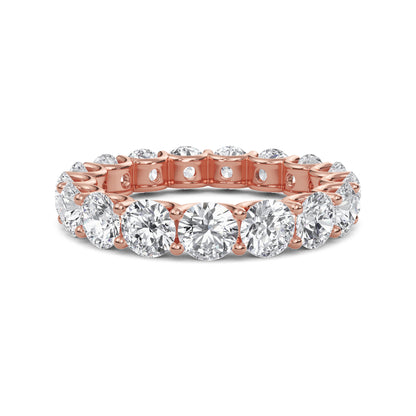Brenda Round cut lab grown diamond U Prong Eternity band Rose Gold ring for women - elegant and sustainable jewelry by Wenoor