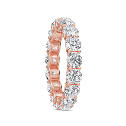 Brenda Round cut lab grown diamond U Prong Eternity band Rose Gold ring for women - elegant and sustainable jewelry by Wenoor