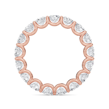 Brenda Round cut lab grown diamond U Prong Eternity band Rose Gold ring for women - elegant and sustainable jewelry by Wenoor