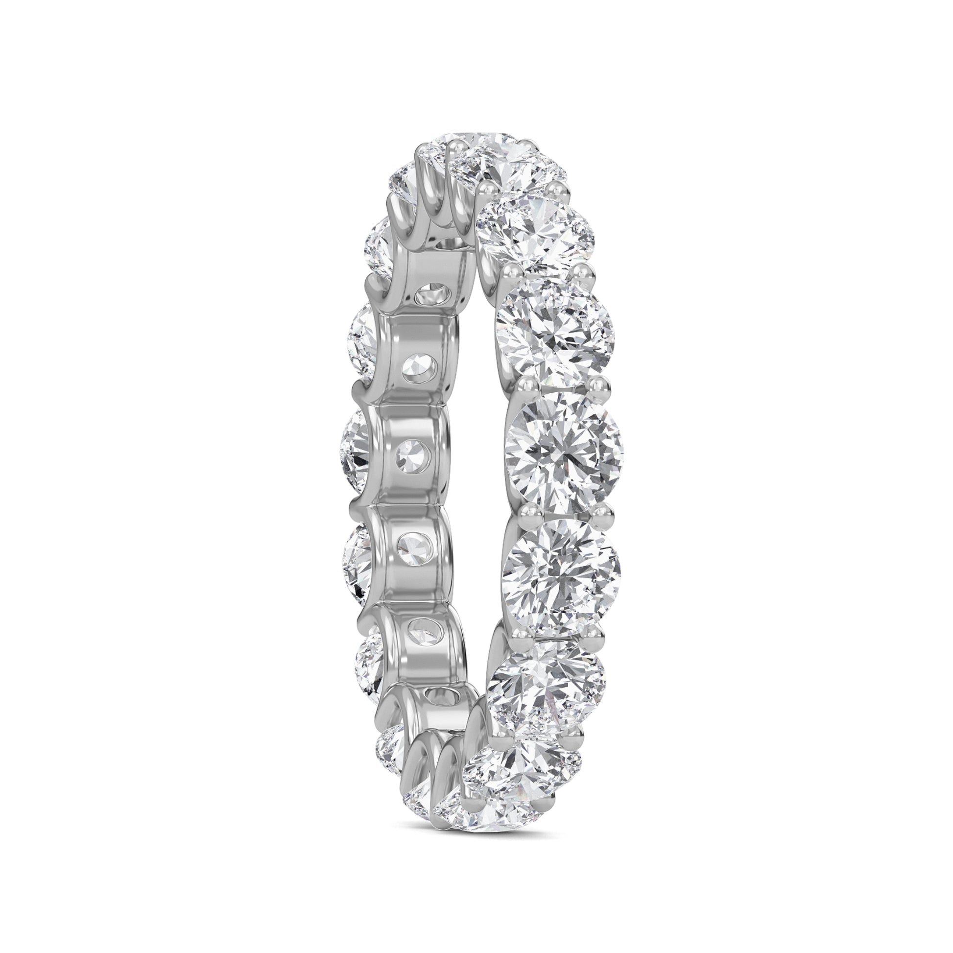 Brenda Round cut lab grown diamond U Prong Eternity band White Gold ring for women - elegant and sustainable jewelry by Wenoor