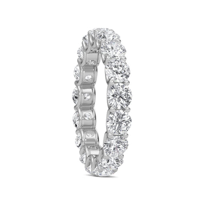 Brenda Round cut lab grown diamond U Prong Eternity band White Gold ring for women - elegant and sustainable jewelry by Wenoor
