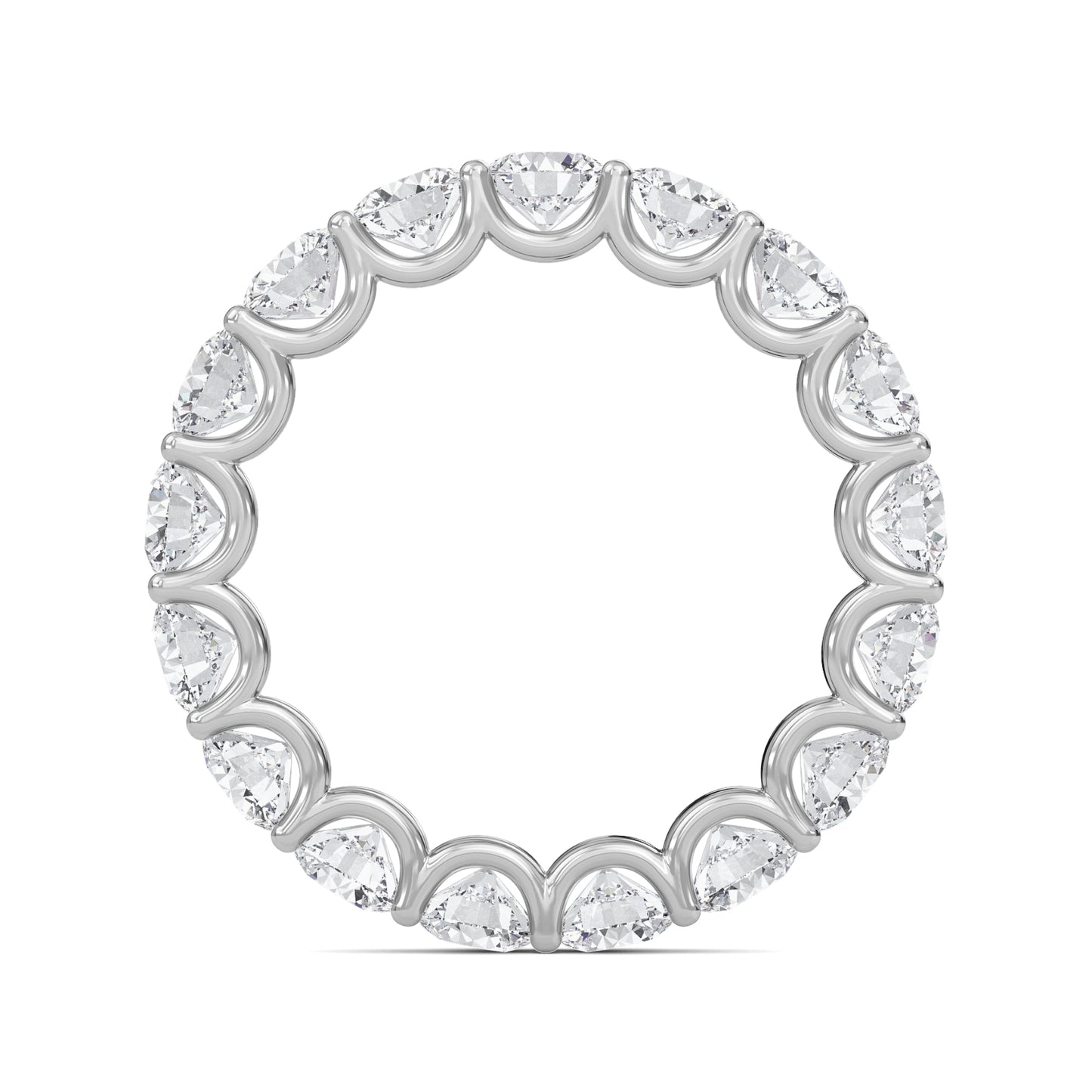 Brenda Round cut lab grown diamond U Prong Eternity band White Gold ring for women - elegant and sustainable jewelry by Wenoor