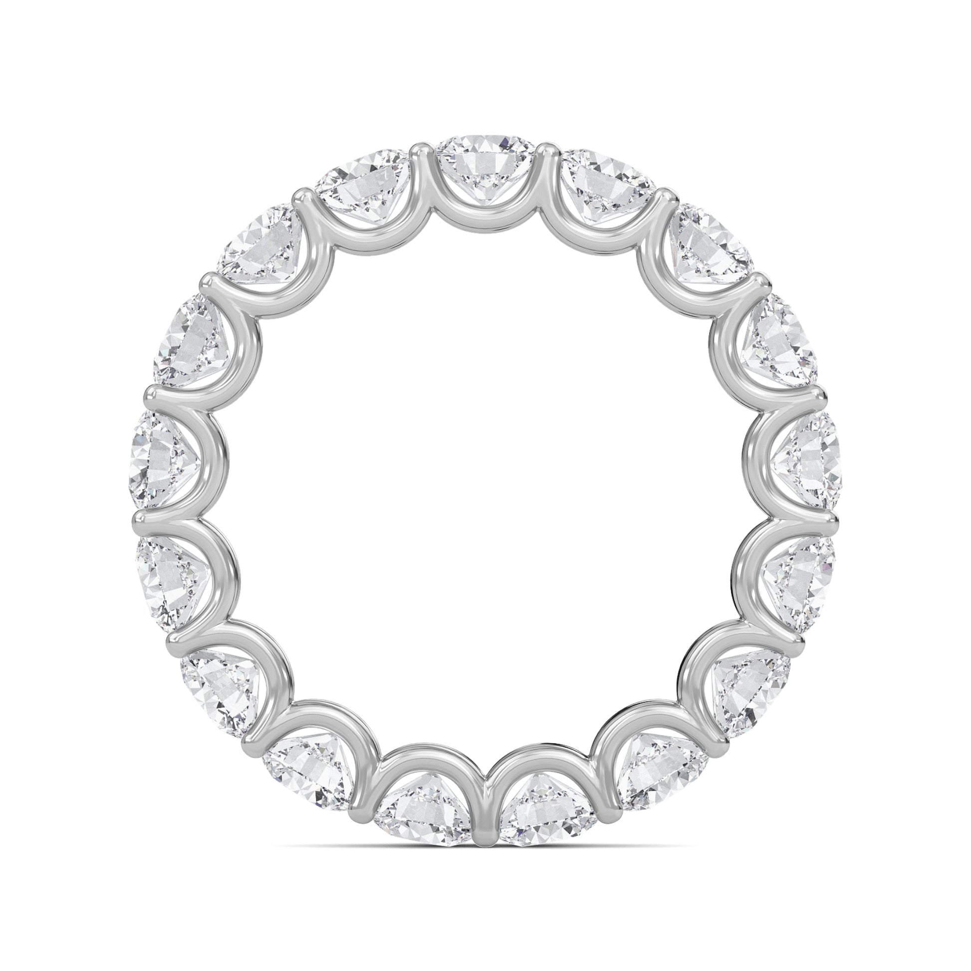 Brenda Round cut lab grown diamond U Prong Eternity band White Gold ring for women - elegant and sustainable jewelry by Wenoor