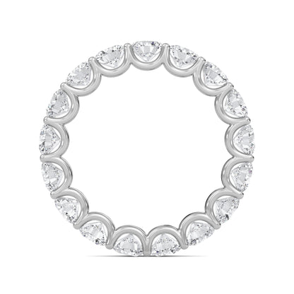 Brenda Round cut lab grown diamond U Prong Eternity band White Gold ring for women - elegant and sustainable jewelry by Wenoor