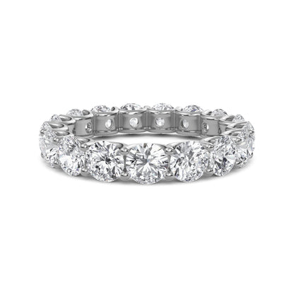 Brenda Round cut lab grown diamond U Prong Eternity band White Gold ring for women - elegant and sustainable jewelry by Wenoor