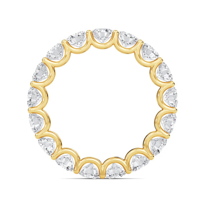 Brenda Round cut lab grown diamond U Prong Eternity band Yellow Gold ring for women - elegant and sustainable jewelry by Wenoor