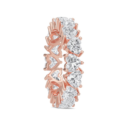 Briar Heart cut lab grown diamond Shared Prong Eternity band Rose Gold ring 4mm for women - elegant and sustainable jewelry by Wenoor