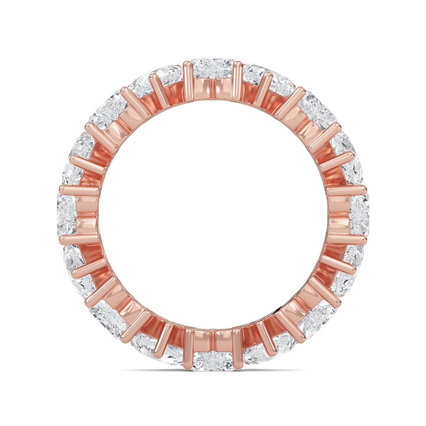 Briar Heart cut lab grown diamond Shared Prong Eternity band Rose Gold ring 4mm for women - elegant and sustainable jewelry by Wenoor