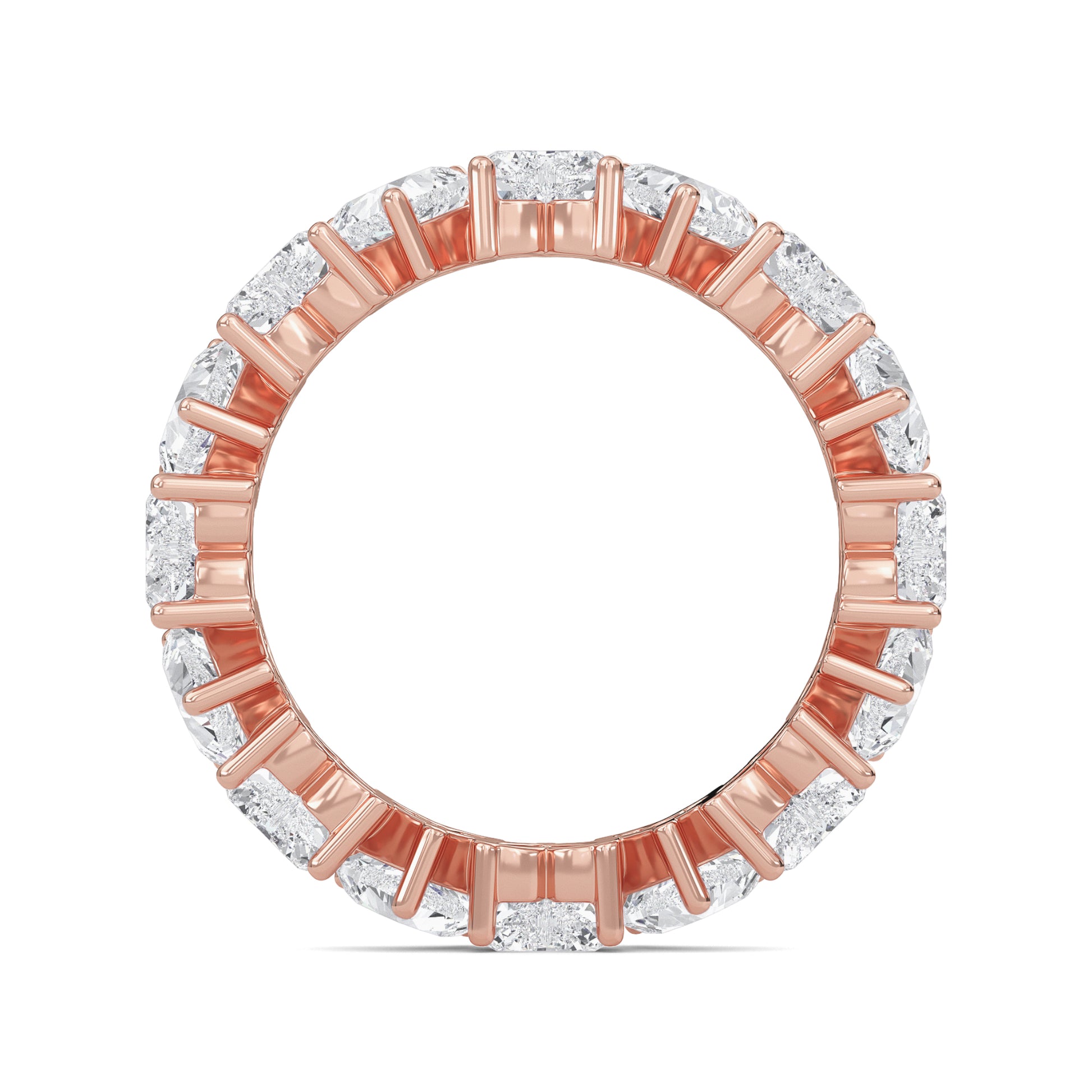 Briar Heart cut lab grown diamond Shared Prong Eternity band Rose Gold ring 4mm for women - elegant and sustainable jewelry by Wenoor