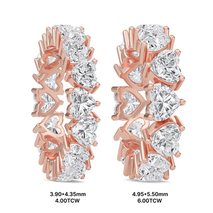 Briar Heart cut lab grown diamond Shared Prong Eternity band Rose Gold ring for women - elegant and sustainable jewelry by Wenoor