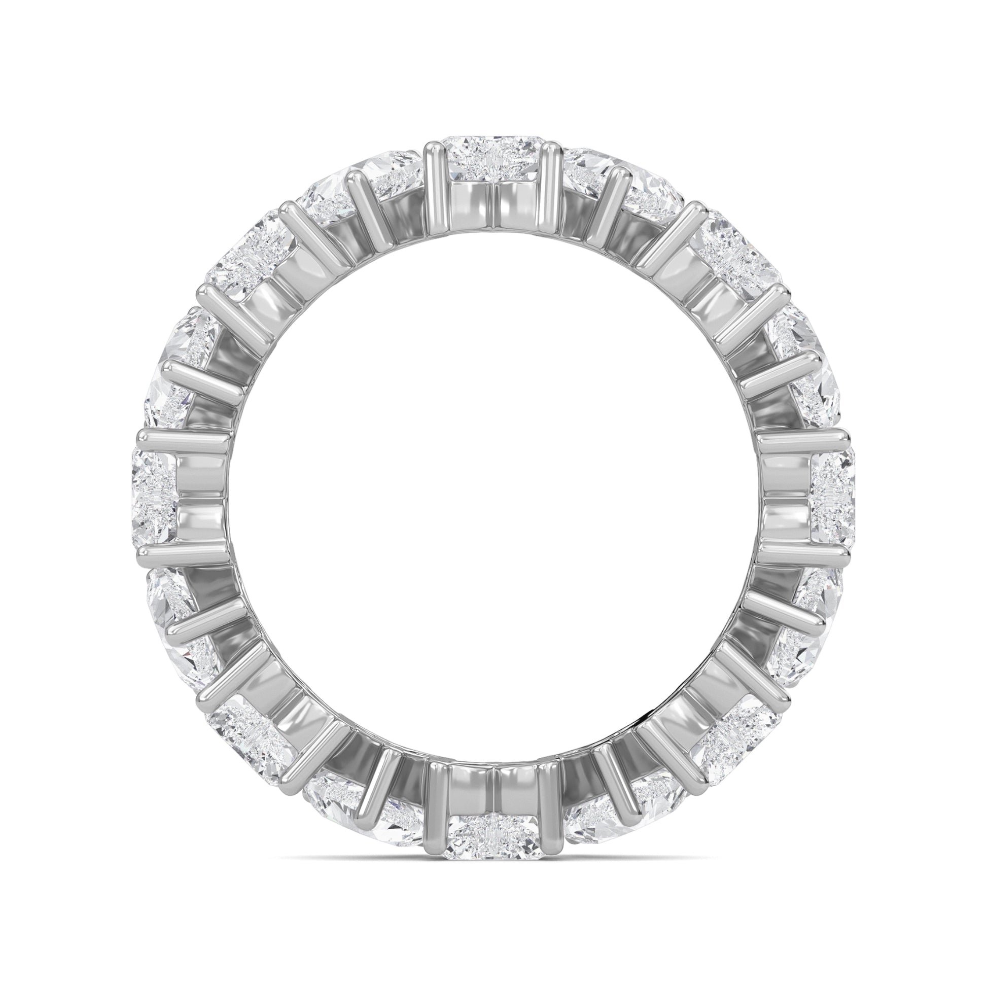 Briar Heart cut lab grown diamond Shared Prong Eternity band White Gold ring 4mm for women - elegant and sustainable jewelry by Wenoor