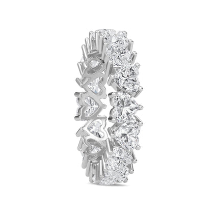 Briar Heart cut lab grown diamond Shared Prong Eternity band White Gold ring 4mm for women - elegant and sustainable jewelry by Wenoor