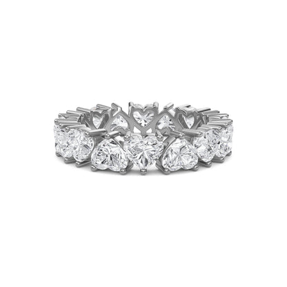 Briar Heart cut lab grown diamond Shared Prong Eternity band White Gold ring 4mm for women - elegant and sustainable jewelry by Wenoor