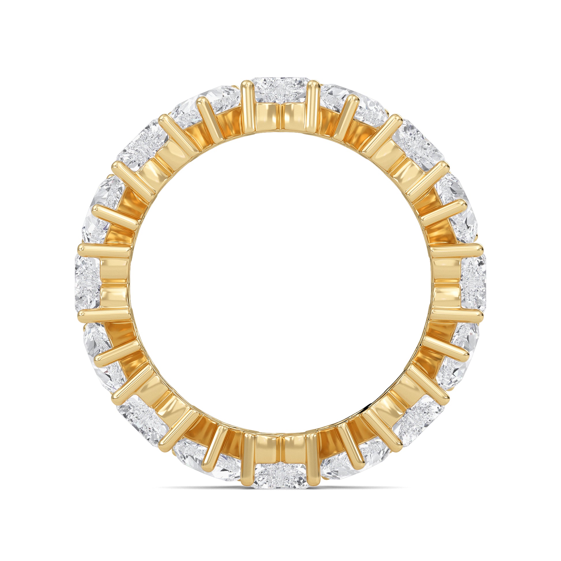 Briar Heart cut lab grown diamond Shared Prong Eternity band Yellow Gold ring 4mm for women - elegant and sustainable jewelry by Wenoor