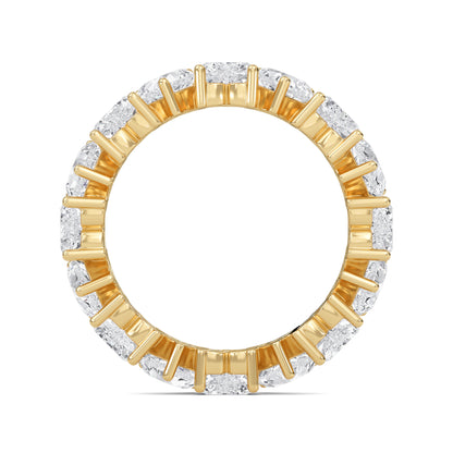 Briar Heart cut lab grown diamond Shared Prong Eternity band Yellow Gold ring 4mm for women - elegant and sustainable jewelry by Wenoor