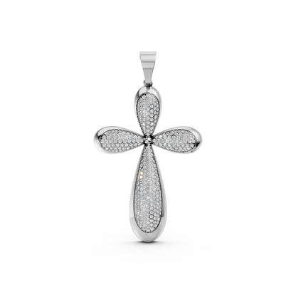 Christian lab-grown diamond Jesus cross pendant in 14K/18K White Gold for men and women