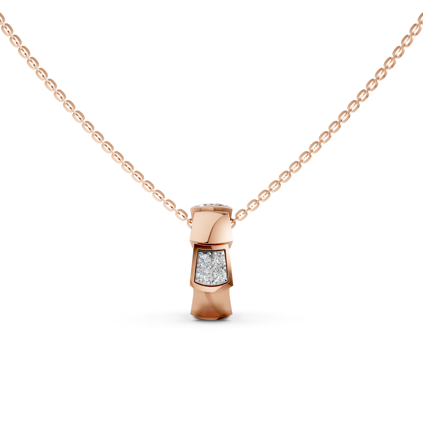 Destinee ring pendant Rose Gold necklace with round lab-grown diamonds