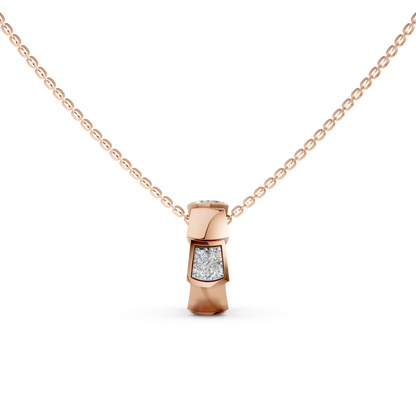 Destinee ring pendant Rose Gold necklace with round lab-grown diamonds