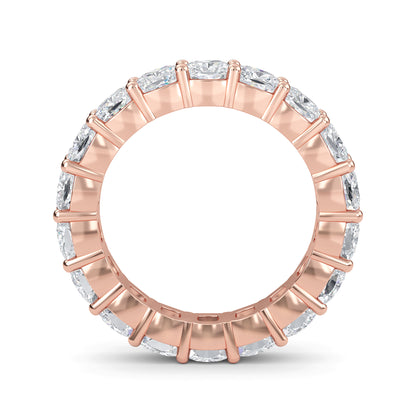 Eden Cushion cut lab grown diamond Shared Prong Eternity band Rose gold ring for women - elegant and sustainable jewelry by Wenoor