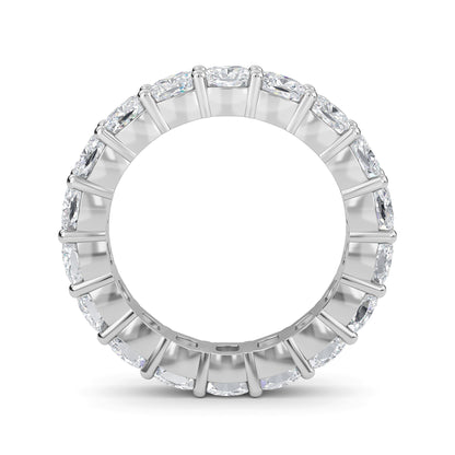 Eden Cushion cut lab grown diamond Shared Prong Eternity band White gold ring for women - elegant and sustainable jewelry by Wenoor