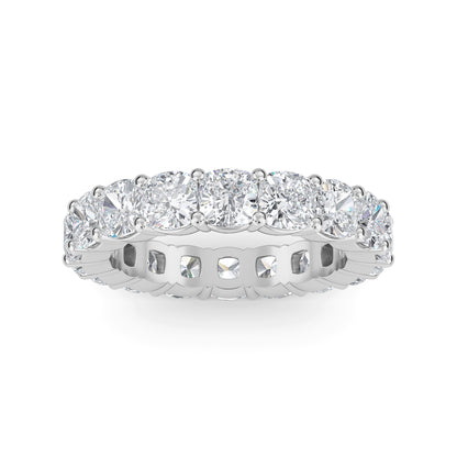 Eden Cushion cut lab grown diamond Shared Prong Eternity band White gold ring for women - elegant and sustainable jewelry by Wenoor