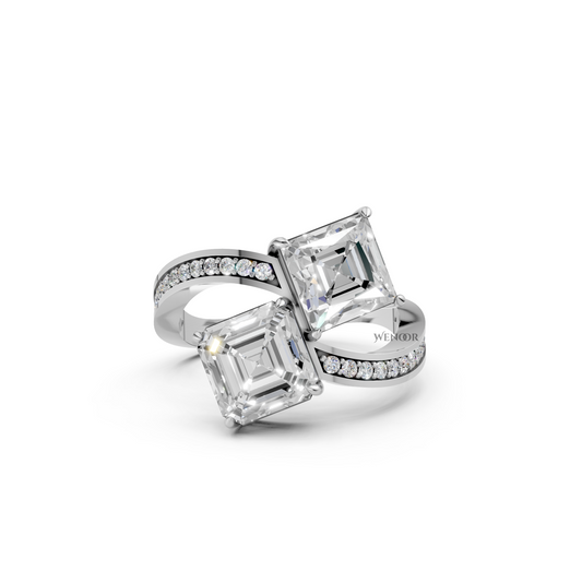 Asscher and Lab Diamond Toi et Moi Rings Collection – Ethical Engagement Rings