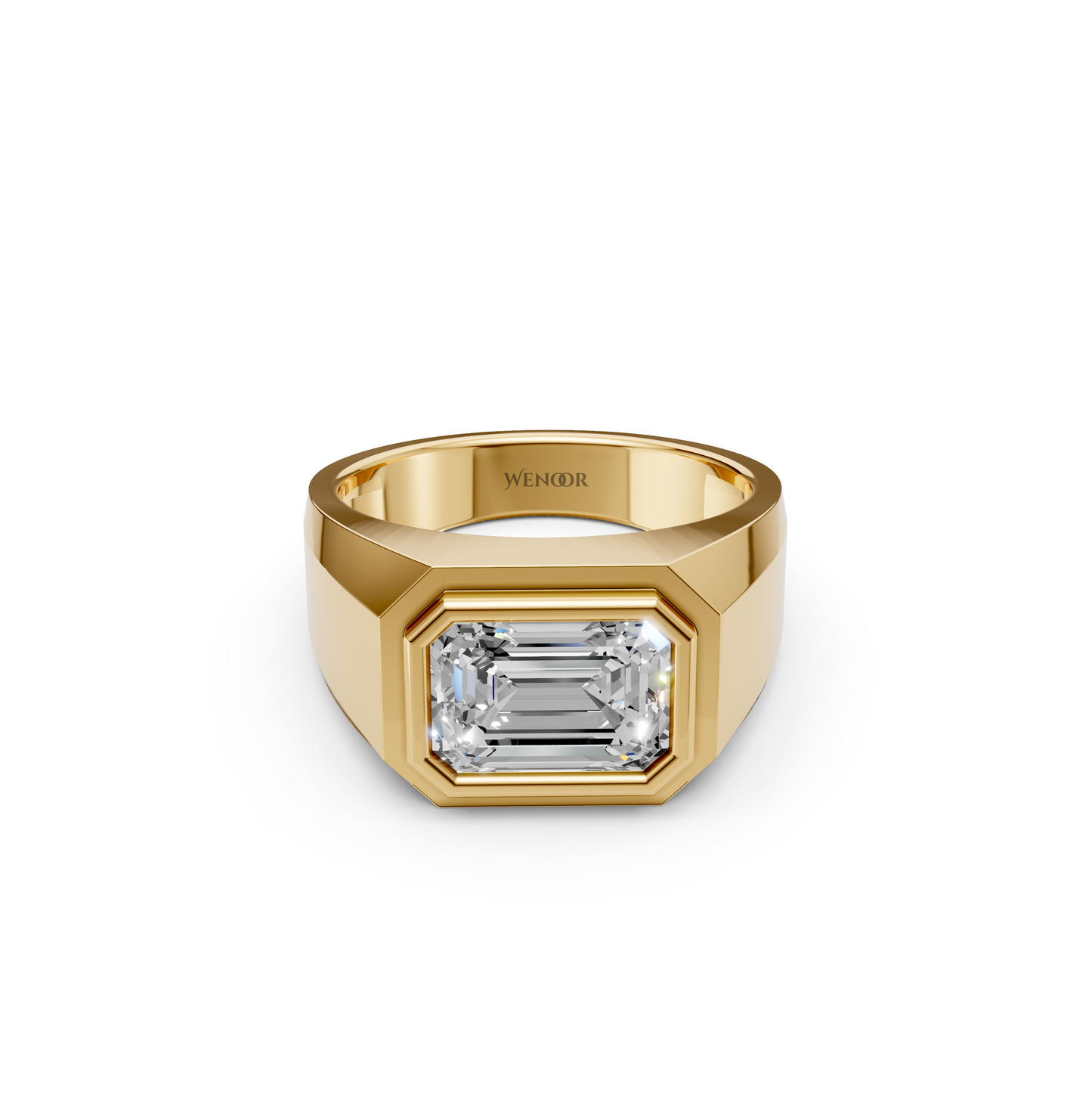 Ethical Emerald Cut Lab Diamond in 14K Yellow Gold Solitaire Ring