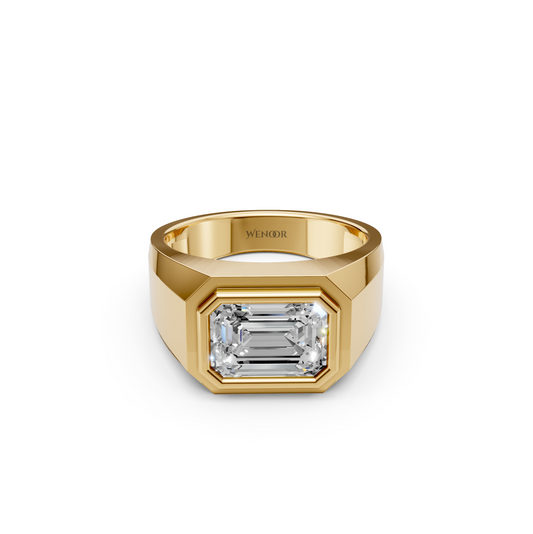 Ethical Emerald Cut Lab Diamond in 14K Yellow Gold Solitaire Ring