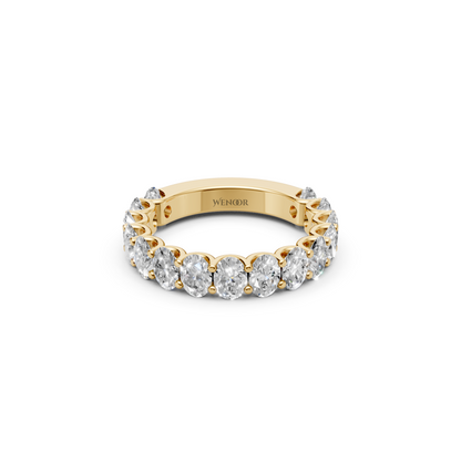 oval engagement ring with eternity wedding band​
