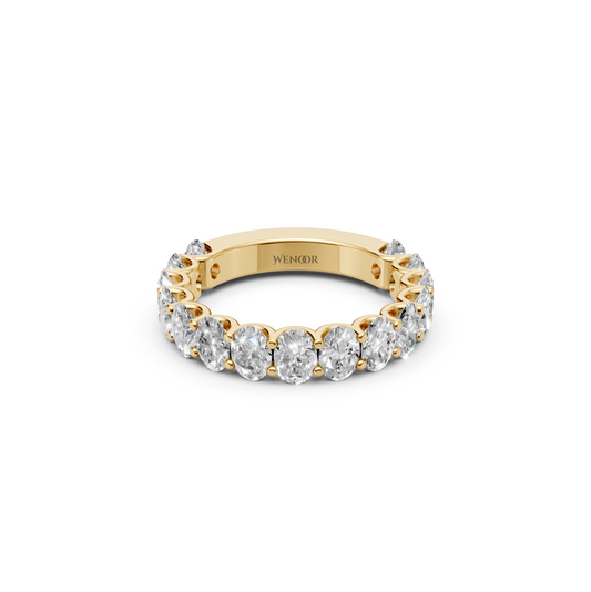 oval engagement ring with eternity wedding band​