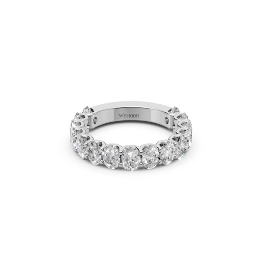 oval engagement ring with eternity wedding band​ in 14k gold