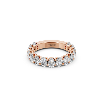 oval engagement ring with eternity wedding band​ in 14k gold