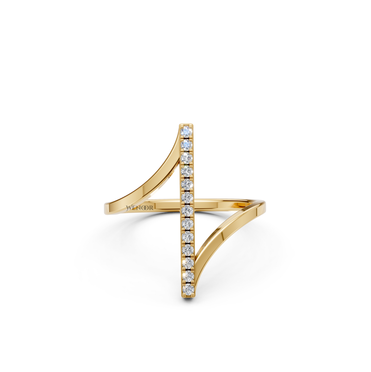 Modern Bar Shape Lab Grown Diamond Ring